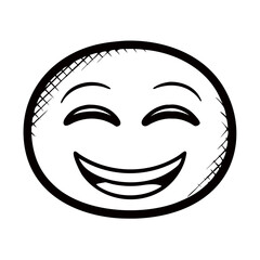 Fototapeta premium Smiling cartoon face expressing happiness