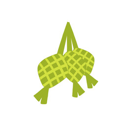 Three green diamonds ( ketupat )