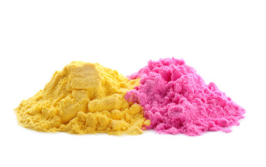 Different pigments on white background