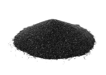 Black sand isolated on white