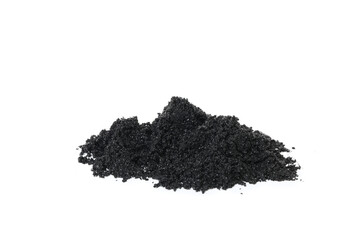 Black sand isolated on white