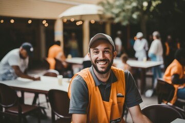 Fototapeta premium Portrait of a male volunteer working at community center