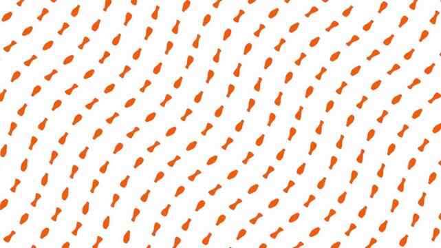 Swirling Orange Fish Pattern on White Background