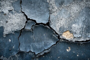 Cracked, weathered gray paint on a wall