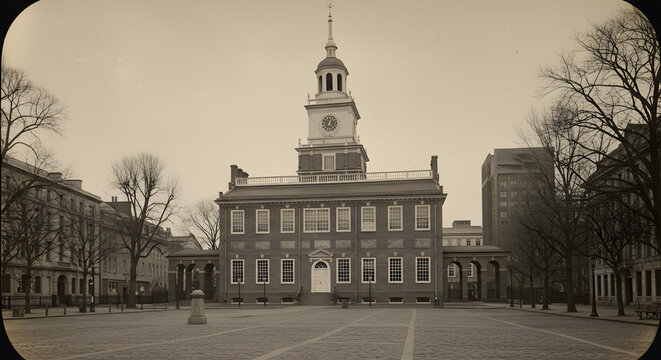 Historic independence hall philadelphia pennsylvania cityscape antique architecture building old town historical landmark on transparent background