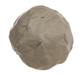 Clay modelling in shape ball, isolated on white 