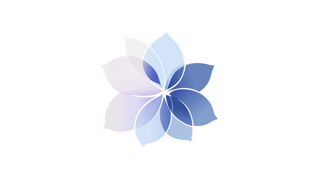 logo featuring abstract hydrangea petals arranged in a harmonious pattern