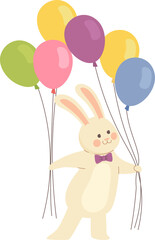 Rabbit With Birthday Balloons