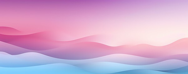 Fototapeta premium Smooth flowing waves in gradient colors from pink to purple and blue create serene abstract landscape background, suitable for modern minimalist design projects.