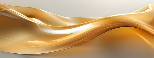 Obraz premium Smooth flowing golden waves create dynamic abstract background with soft curves and light effects, suitable for luxury brand designs and elegant presentations.