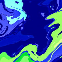 Colorful Abstract Waves in Shades of Blue and Green Background Design
