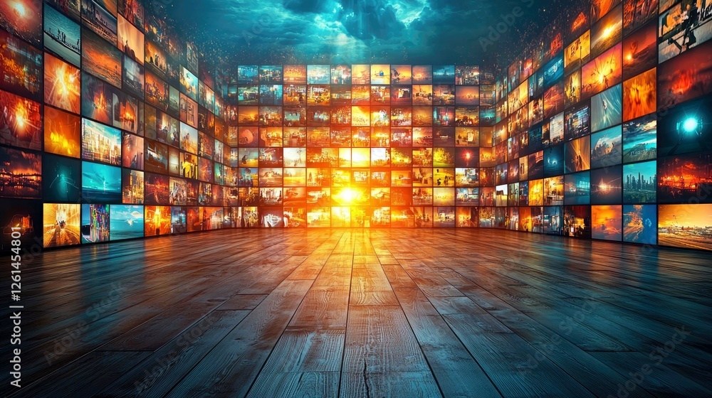Aufkleber a captivating array of digital screens: a visual symphony of modern technology