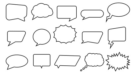 Obraz premium Collection of speech bubble icons with various shapes. Vector illustration