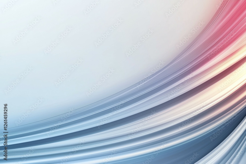 Poster abstract gradient curves with soft white to pink transition