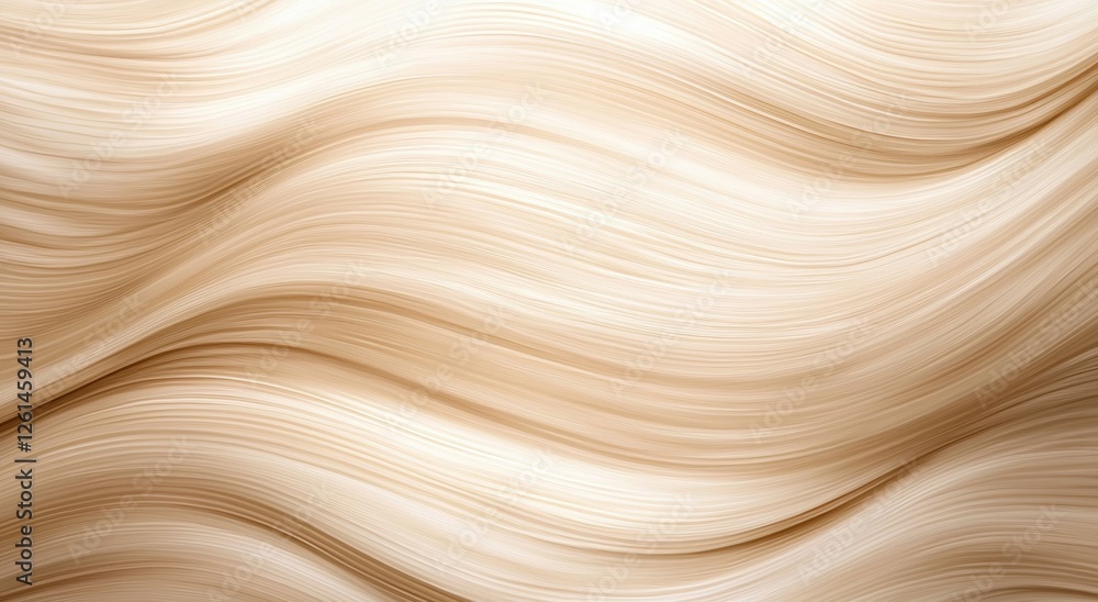 Poster smooth curves of light beige flowing waves creating a tranquil pattern