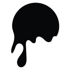 Black and silhouette liquid drop icon, flowing, oil dripping stain and Water drop icon, rain drop, ink drop icon. vector illustration.