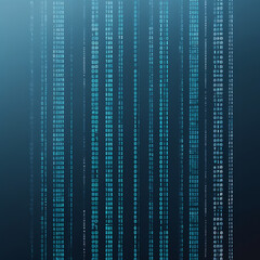 Abstract illustration of matrix with binary code on blue background