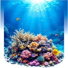 Fototapeta premium Pristine Coral Reef with Colorful Marine Life
