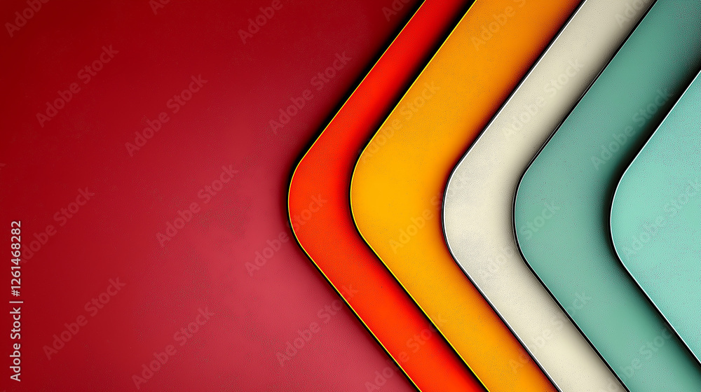 Poster Colorful abstract background showing overlapping rounded shapes creating a gradient effect