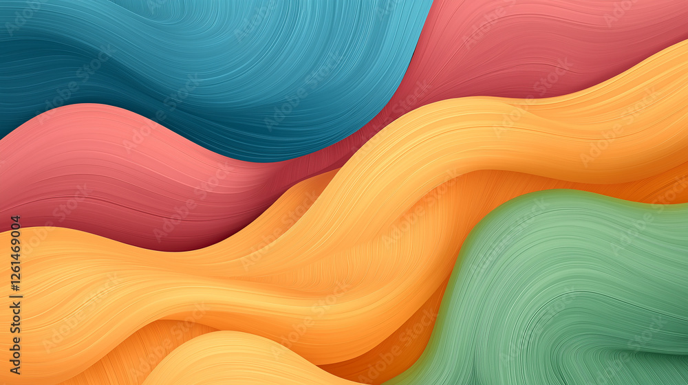 Poster colorful abstract waves flowing seamlessly creating a vibrant design