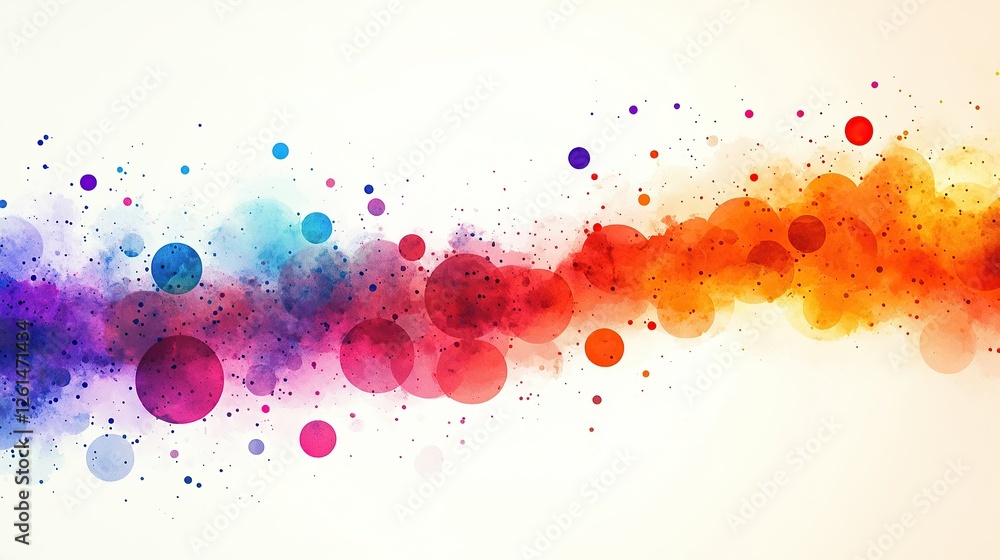 Poster abstract colorful splash of paint with soft bokeh and artistic effects on light background