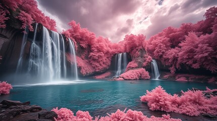 pink waterfall