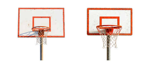 Two Basketball Hoops on Transparent Background