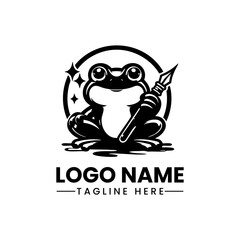 Charming Frog Character  Cute Vector Logo Illustration  Playful Amphibian Mascot Design