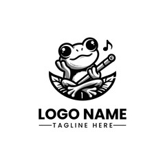 Charming Frog Character  Cute Vector Logo Illustration  Playful Amphibian Mascot Design