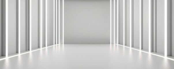 Fototapeta premium Modern Minimalist Interior Space with Ambient Lighting Design