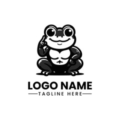 Charming Frog Character  Cute Vector Logo Illustration  Playful Amphibian Mascot Design