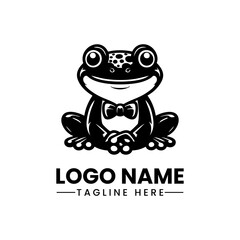 Charming Frog Character  Cute Vector Logo Illustration  Playful Amphibian Mascot Design