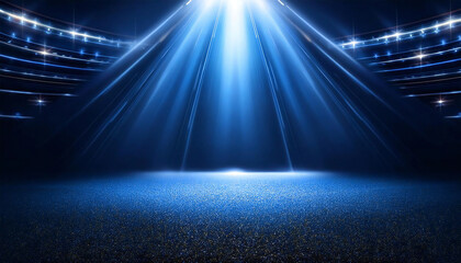 A shining navy blue stage. A gorgeous navy blue stage.