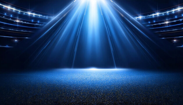 A shining navy blue stage. A gorgeous navy blue stage.