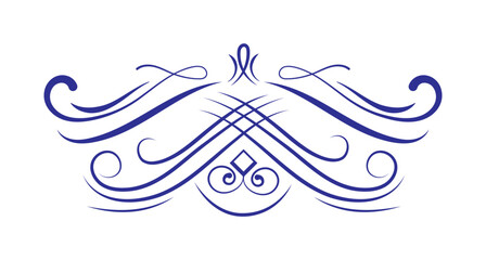 Classic calligraphy swirl. Royal ornate frame with vintage decorative elements, ink strokes and ornaments. Design element for wedding invitation. Hand drawn vector illustration isolated on background