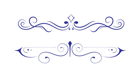 Classic calligraphy swirl. Vintage frames with geometric ink strokes, organic floral motifs and ornaments. Design element for greeting card. Hand drawn vector illustration isolated on background