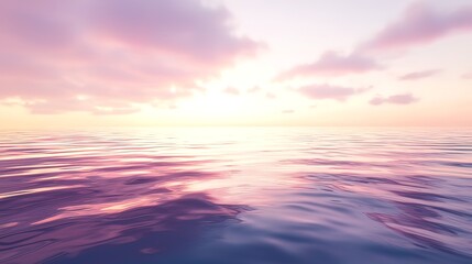 Fototapeta premium Serene sunset over calm ocean.