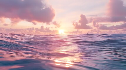 Obraz premium Serene ocean sunset. Sunrise, vibrant colors