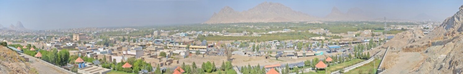 View of the Afghan city of Kandahar from above