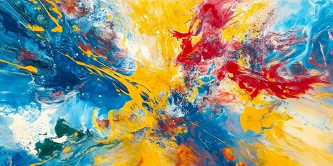 Bright abstract expression depicting vibrant colors in a swirling pattern that evokes movement and energy