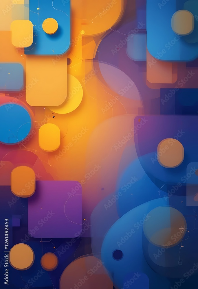 Poster abstract geometric background with vibrant gradient and modern design elements