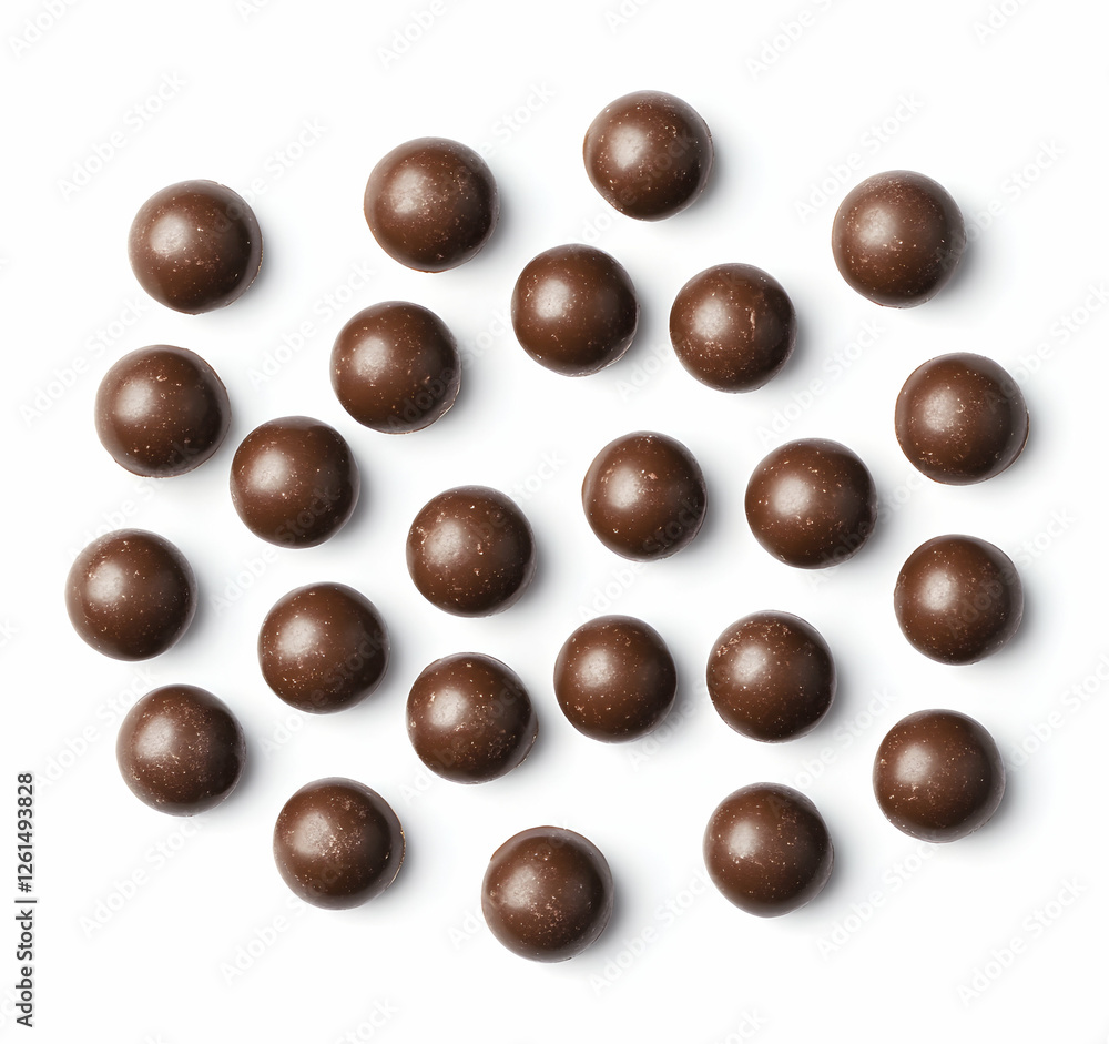 Poster a tempting array of spherical chocolate confections delighting with a visually appealing arrangement