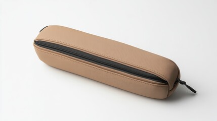 Beige Leather Pencil Case: Minimalist Design for Everyday Carry