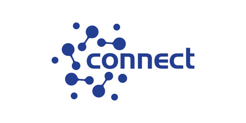 logo design text and connection, molecule, logo for technology, modern, symbol, icon, idea, creative.