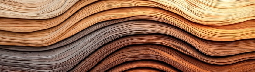 Fototapeta premium Abstract Flowing Layers of Textured Natural Paper Design