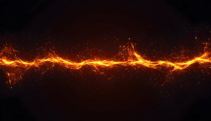 Energetic Waveform, A dynamic digital rendering of golden energy undulating against a dark backdrop, capturing a sense of raw power and fluid movement