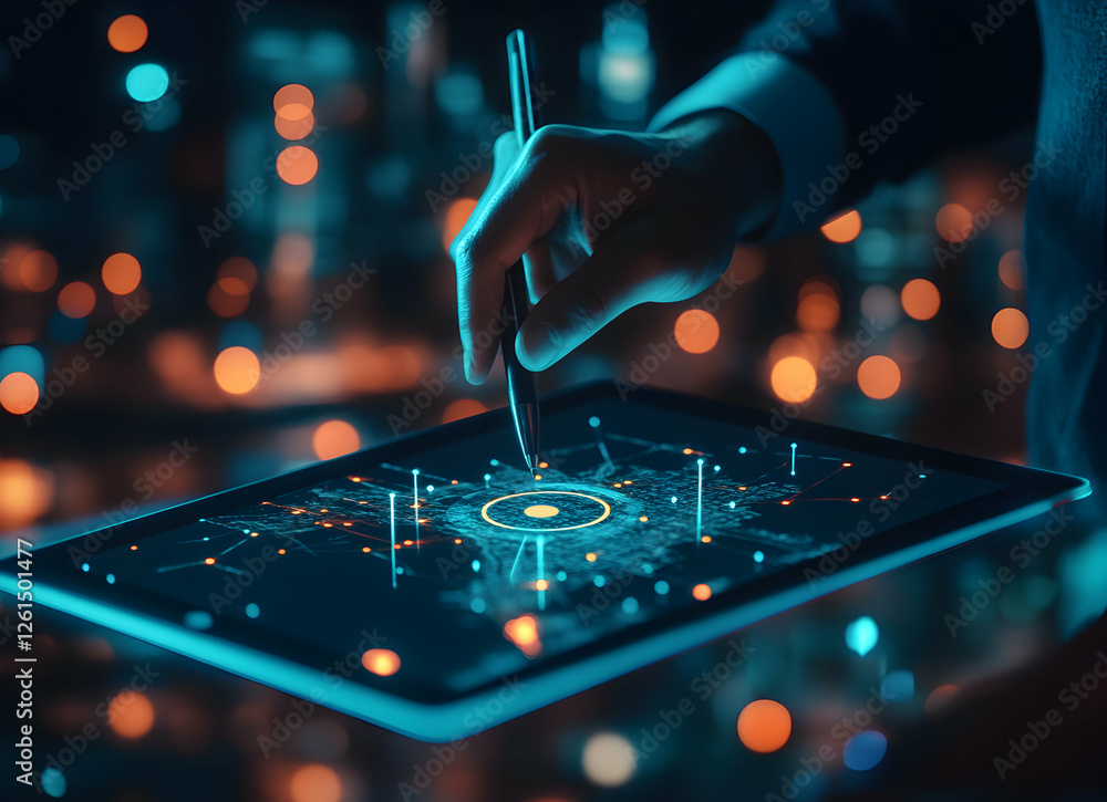Poster interactive data visualization on a touch screen, bridging human ingenuity and digital exploration, 