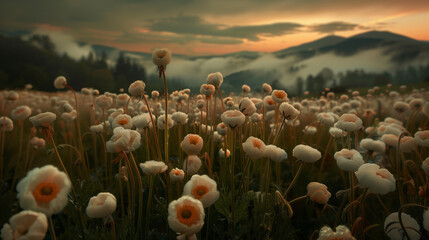 Spring field of flowers