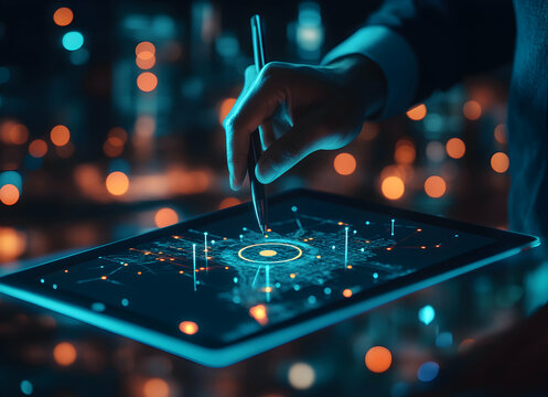 Interactive data visualization on a touch screen, bridging human ingenuity and digital exploration, with an emphasis on cutting edge technology