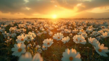 Spring field of flowers
